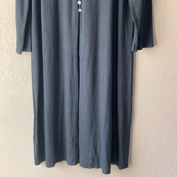 Indigo Thread Made In Italy Gray Ribbed Split Front Cozy Chic Maxi Dress Size 2X - Picture 4 of 8